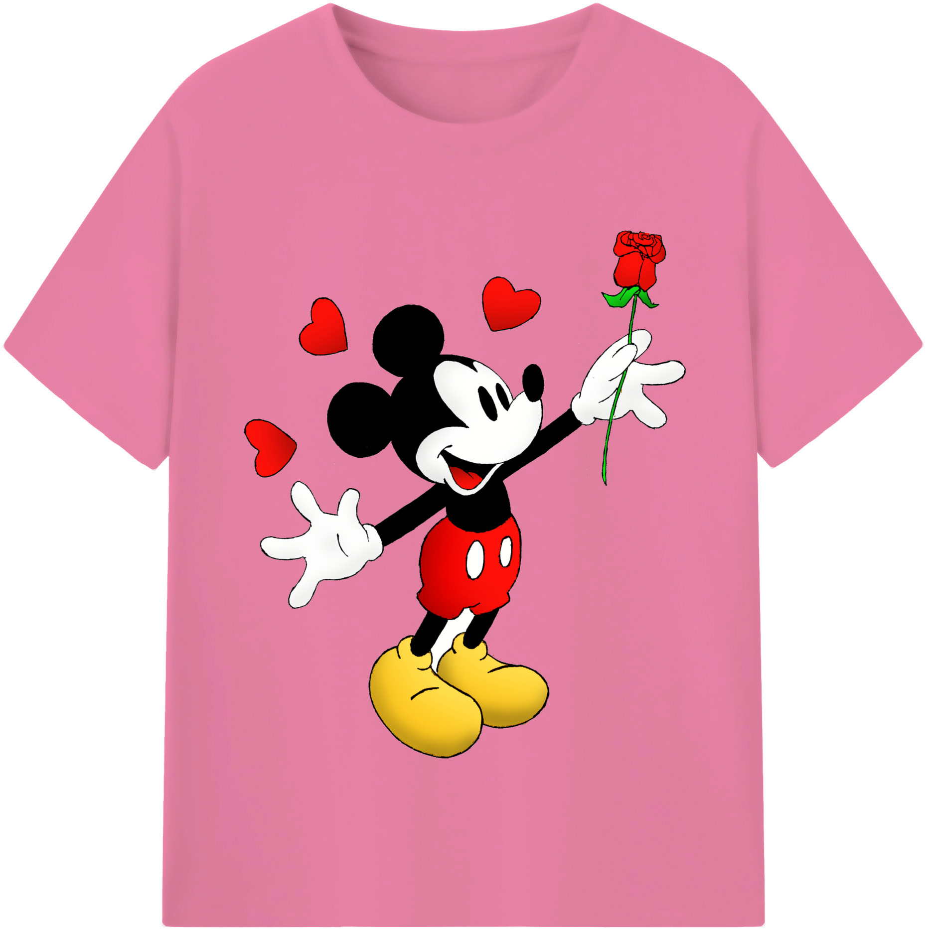 （画像用） ミッキーマウス Mickey Mouse 綿100％半袖Tシャツ（フロントプリント）
